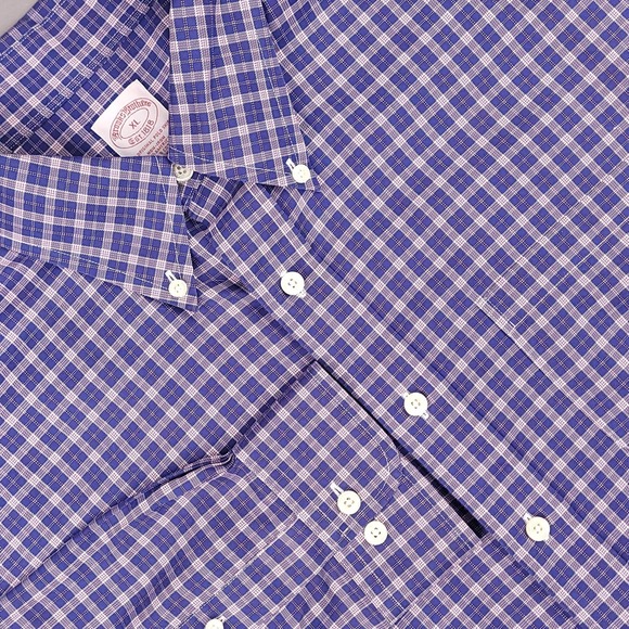 Brooks Brothers Shirt Mens XL Plaid Non Iron Supima Button Down Pocket Dress - Picture 1 of 9